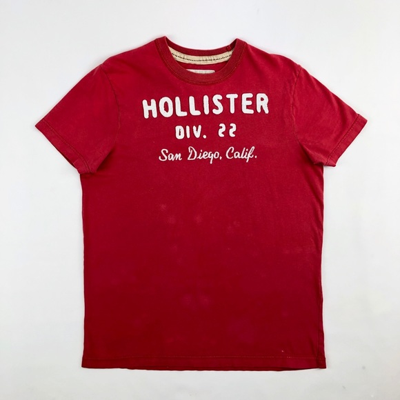 red and white hollister shirt